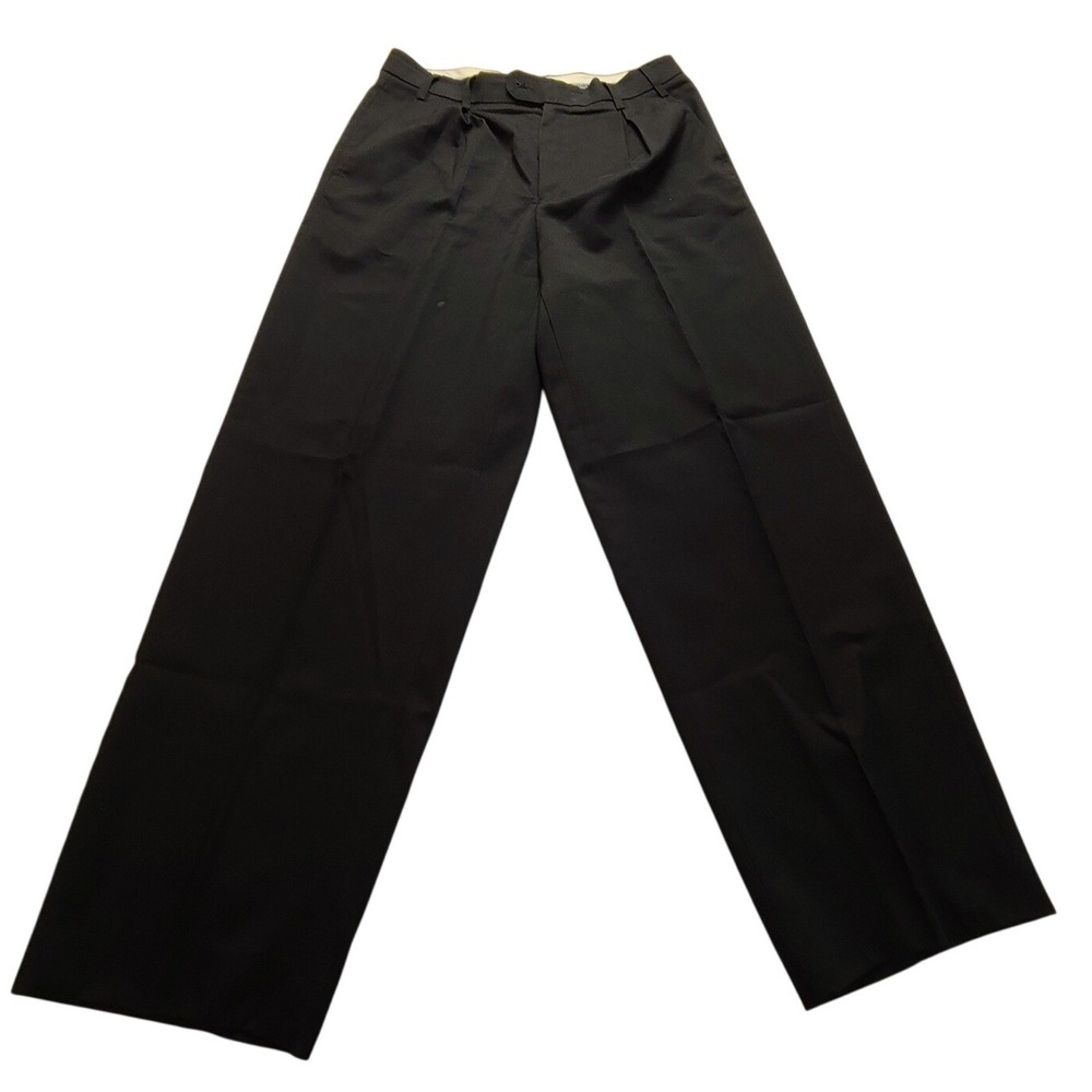 Virgola Uomo Men's Black Pleated Dress Pants Size 36x34 Formal Trousers Casual